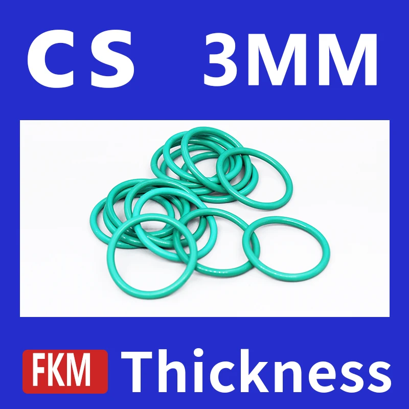 Thickness CS3mm Green FKM Fluorine Rubber O-rings Seals Gasket Washer temperature resistant wear-resistant oring