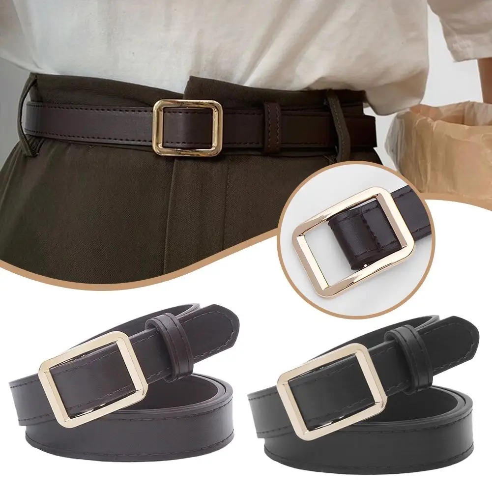 Non-perforated Belt Jeans Practical Decoration Stylish Vintage Student Belt For Ladies Casual And Formal Occasions S7B3