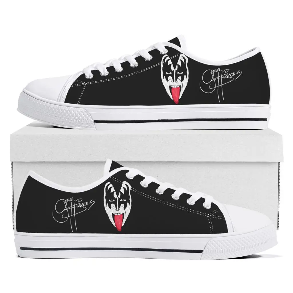 Gene Simmons Rock Singer Low Top Sneakers High Quality Mens Womens Teenager Canvas Sneaker Casual Couple Shoes Custom Shoe