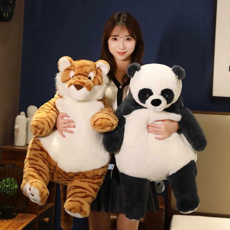 45/60/80cm Lazy Animals Panda Tiger Bear Dog Plush Toys Super Soft Duck Crocodile Doll Kawaii Pillow Christmas Gifts for Kids