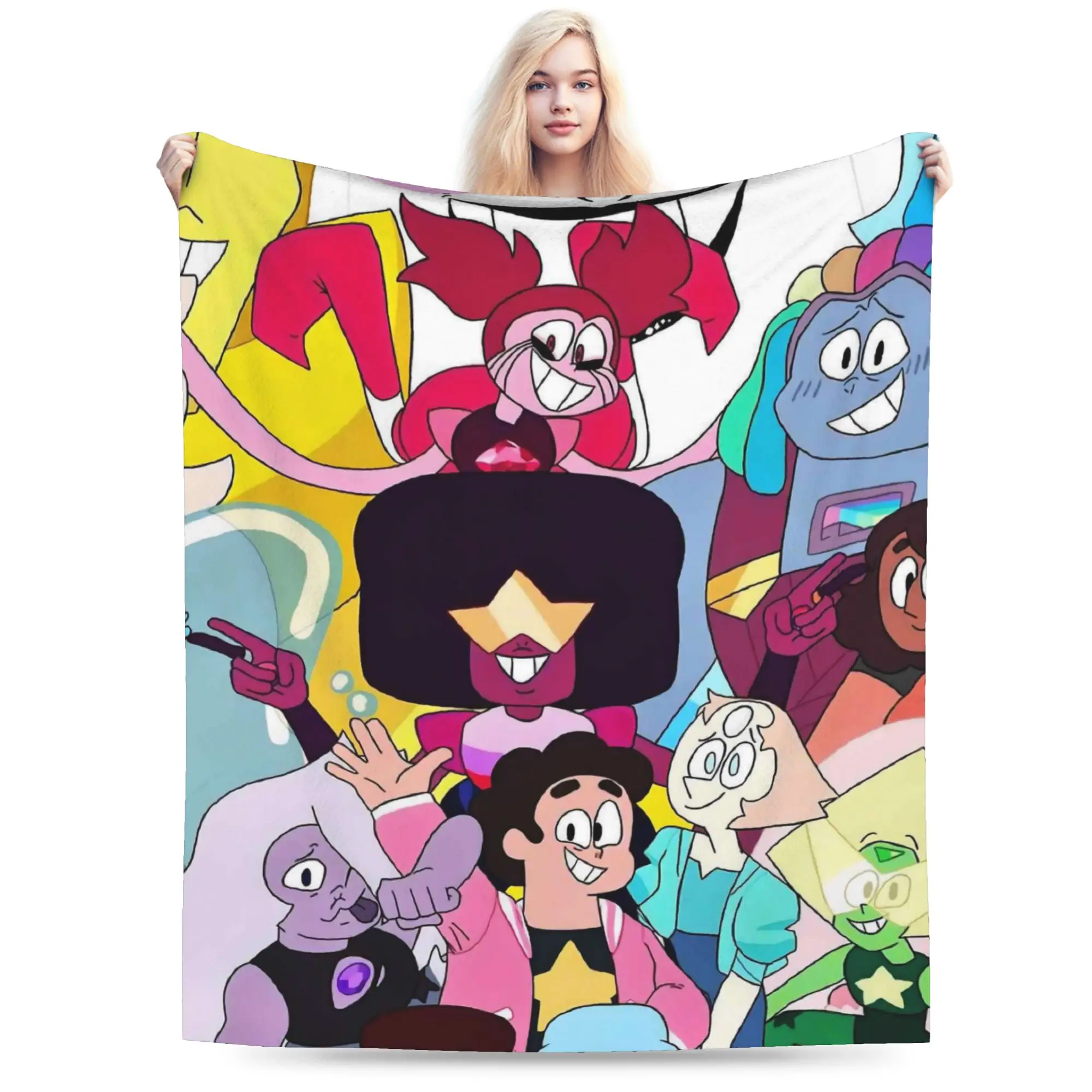 Custom Sofa Fleece Steven Universe Throw Blanket Warm Flannel Children Gift Cartoon Blankets for Bedroom Home Sofa Quilt