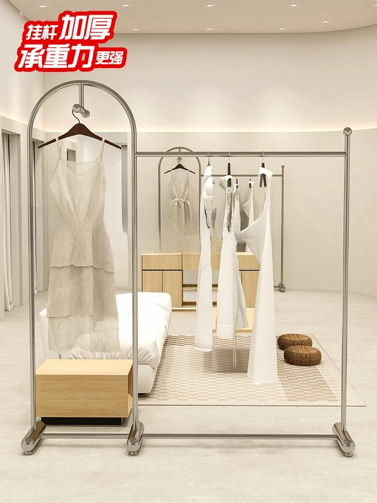 Clothing store display rack Stainless steel men's and women's clothing hanger