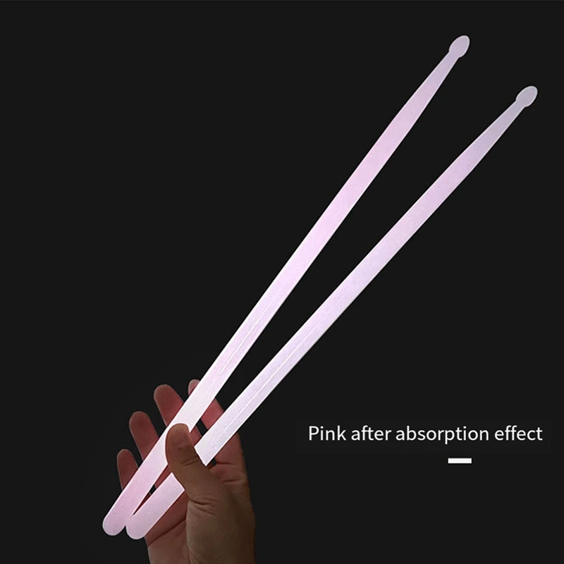 2Pcs 5A Luminous Drumsticks Drumming Performance Sticks Nylon Glow Drumsticks Stage Performer Drummer Gift Drumsticks (Pink)