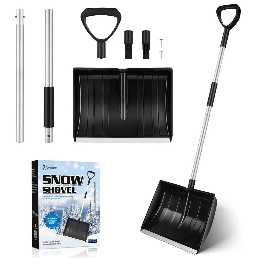 

Aluminum Tube Snow Shovel Portable Ice and Snow Remover Tool for Road Camping and Garden Use Ergonomic Handle for Comfortable Sh