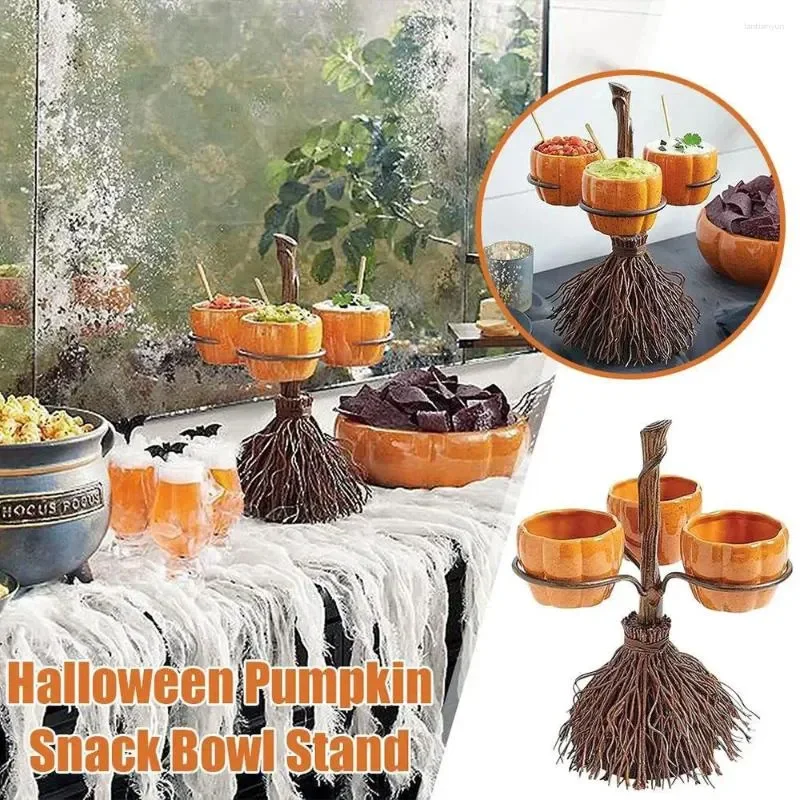 

Tea Trays Creative Commemorative Home Halloween Pumpkin Snack Bowl Rack Broom Bucket Tree Root Ornaments