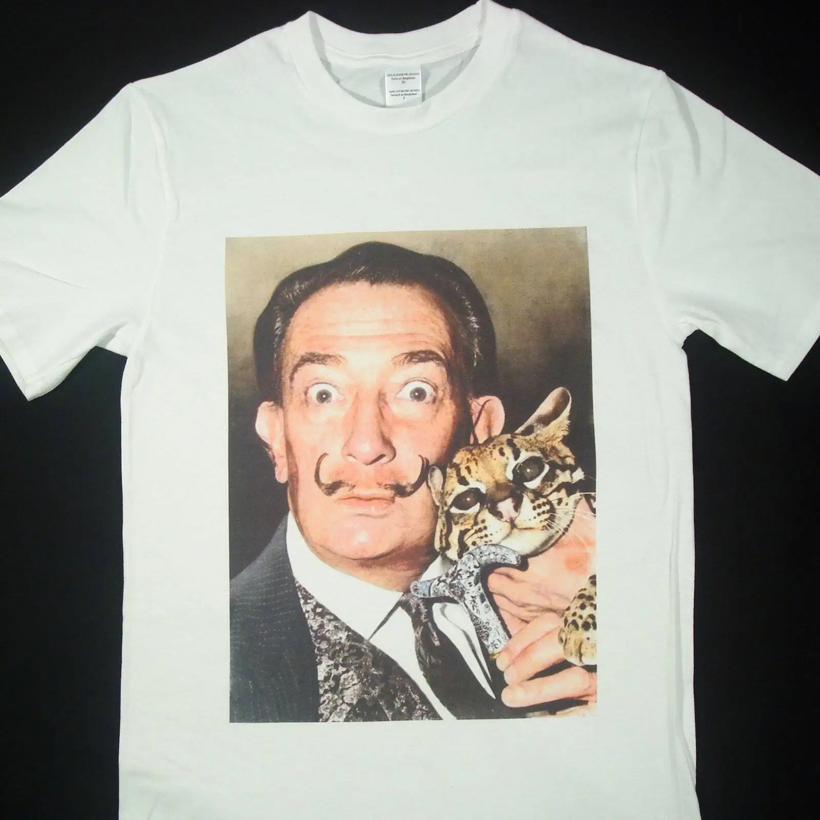 Salvador Dali Ocelot White T-shirt Sizes Available S-5XL Casual O-Neck Tee Shirts Streetwear