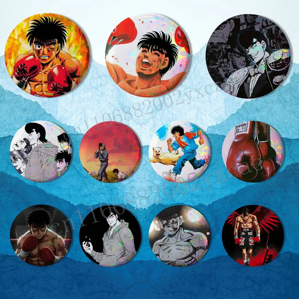 

Mamoru Takamura Hajime no Ippo Badge on Backpack Clothes decoration Tinplate Round Brooch Funny Custom Gifts for Friend