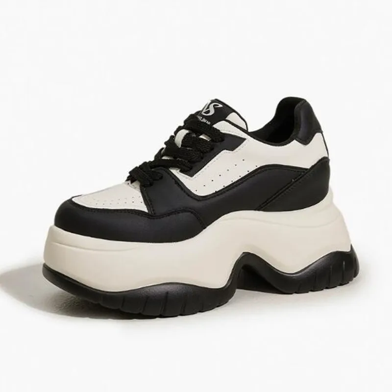 

Кроссовки на платформе 8 см для женщин, повседневная обувь из натуральной кожи, осень 2026, удобные модные кроссовки