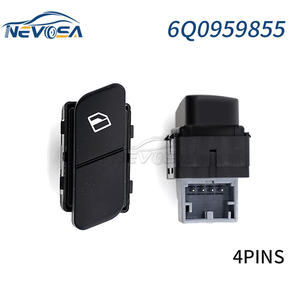 NEVOSA 6Q0959855 LHD Left Rear Electric Power Window Switch Lifter Control Button For VW Polo 9N Fox-Africa 2004-2010 Parati GOL