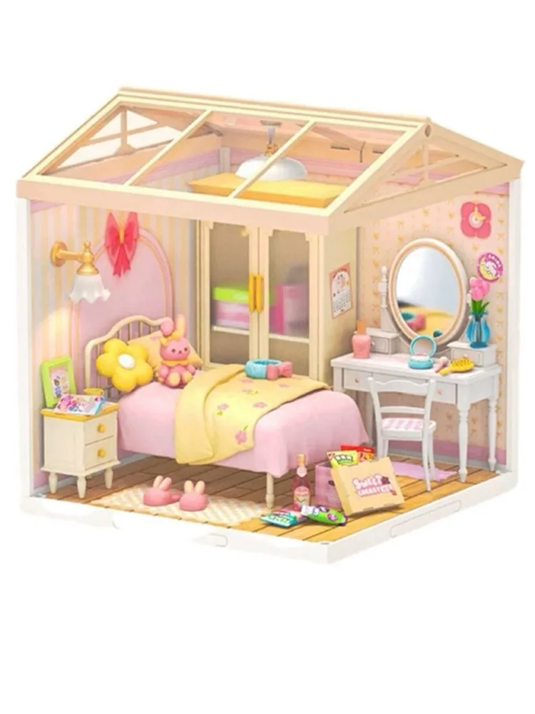 Rolife Super World Assembly Model Toy Roof Dustproof Living Room ternoon Tea Convenience Store Plastic Building Kit for Kids