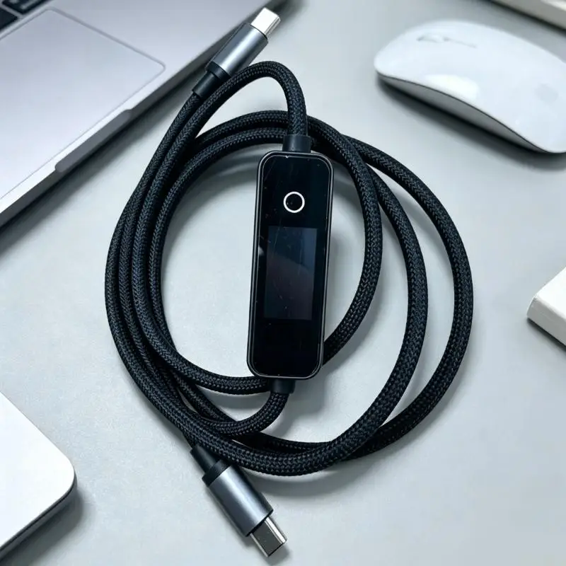 B03F Integrated Color Screen Type C to Type C Charging Cable with Power, Electrical Potential and Current Readings, Dynamic