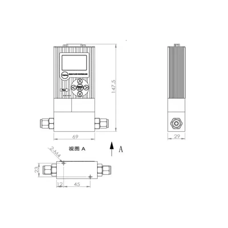 2025 جهاز التحكم في التدفق الشامل 0-500sccm نطاق التدفق شاشة ديجيتال مقياس التدفق الرقمي #5