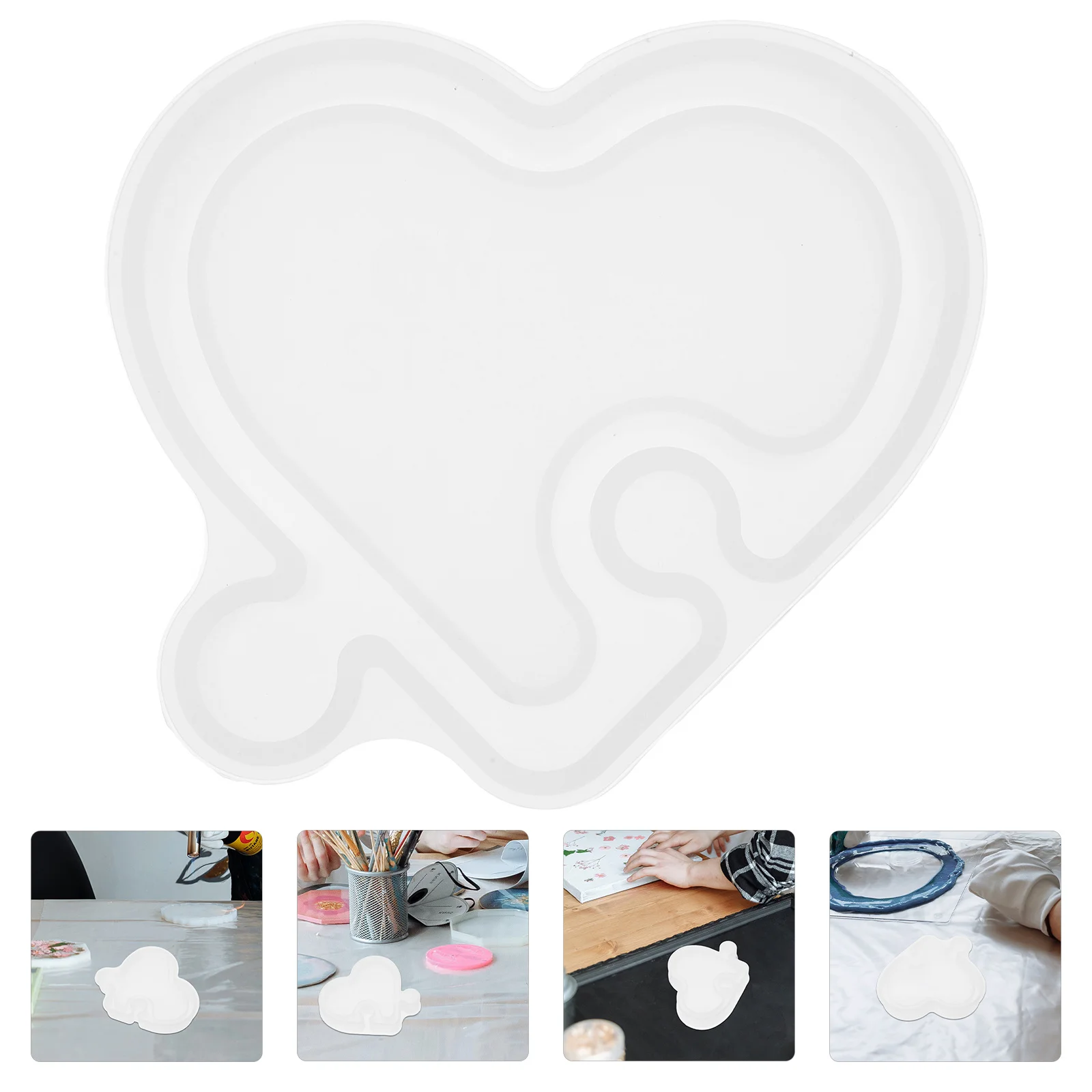 

Candy Tray Epoxy Silicone Mold DIY Multi-Function Snacks Jewelry Decorative Reusable Heart Resin Casting Silicone Tray Mold