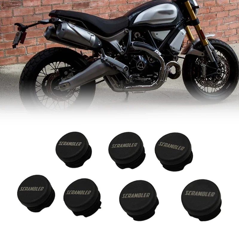 

7pcs Frame Hole Cap Cover Plug Fit For Ducati Scrambler 1100 2018-2024 2023 2022 2021 Motorcycle Accessory Decor Frame Cap Set