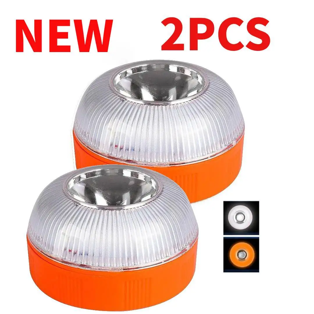 

2PCS LED Car Emergency Light V16 Flashlight Magnetic Induction Strobe Road Accident Lamp Beacon Safety Accessory NO DGT