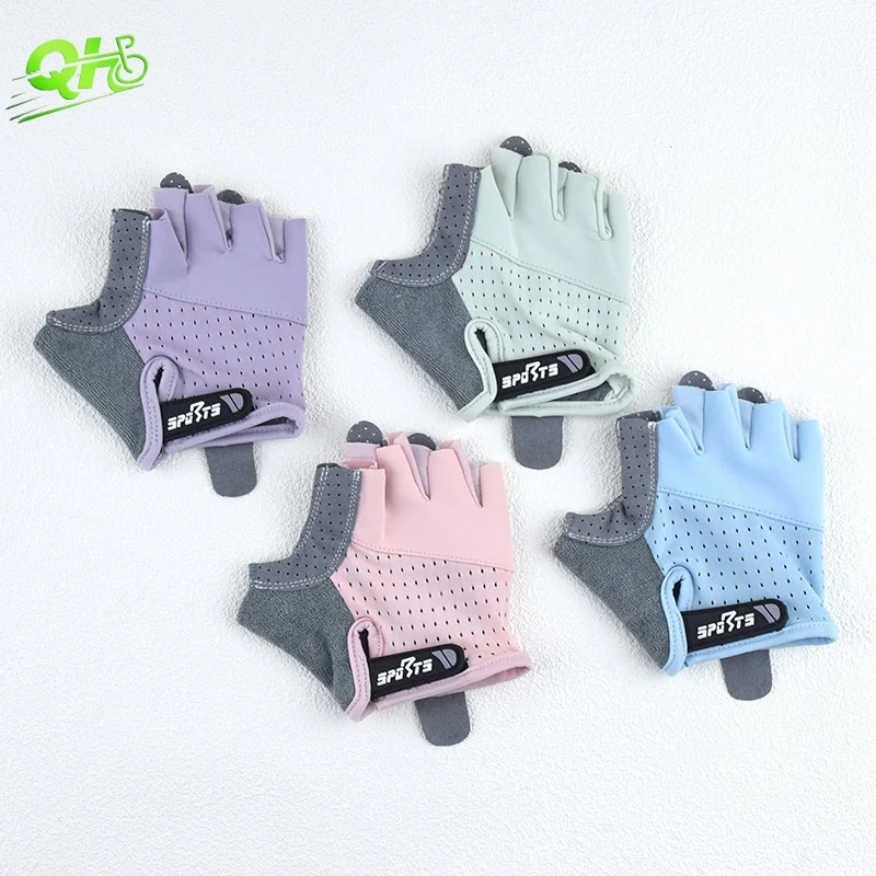 

Детские велосипедные перчатки для фитнеса, скутера, катания на роликовых коньках, дышащие, впитывающие пот, силиконовые 장갑, противоскользящие перчатки для мальчиков и девочек