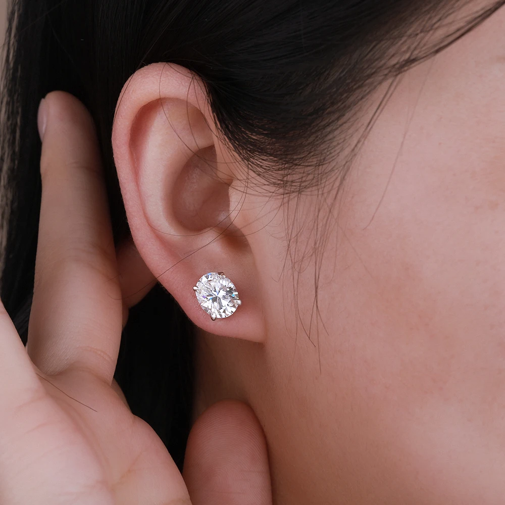 NKHOG 1-4CT Ovale Moissanite Stud Oorbellen S925 Zilveren Fonkelende Diamanten Oorstekers Voor Vrouwen Mannen Bruiloft 18K Plated Sieraden GRA