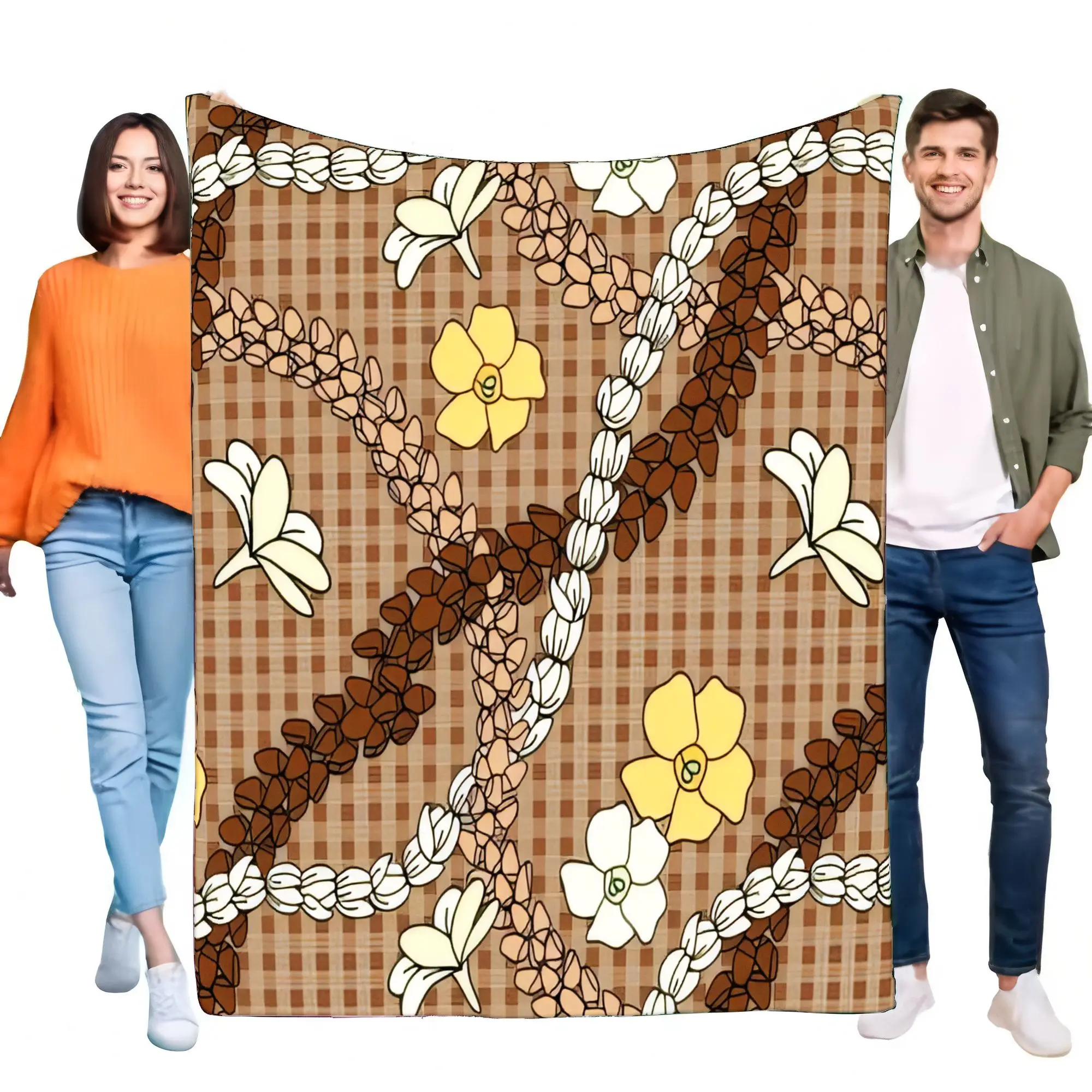 Colorful Floral Pattern Blanket Soft Plush Cozy Sofa Throw for Home Decoration Warm Lightweight Birthday Christmas Gift