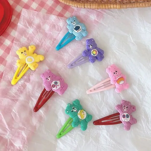 Care Bears Hair Clips Set, Cute Cartoon Bear Hairpin Set, Sweet Jewelry Accessories for Girls