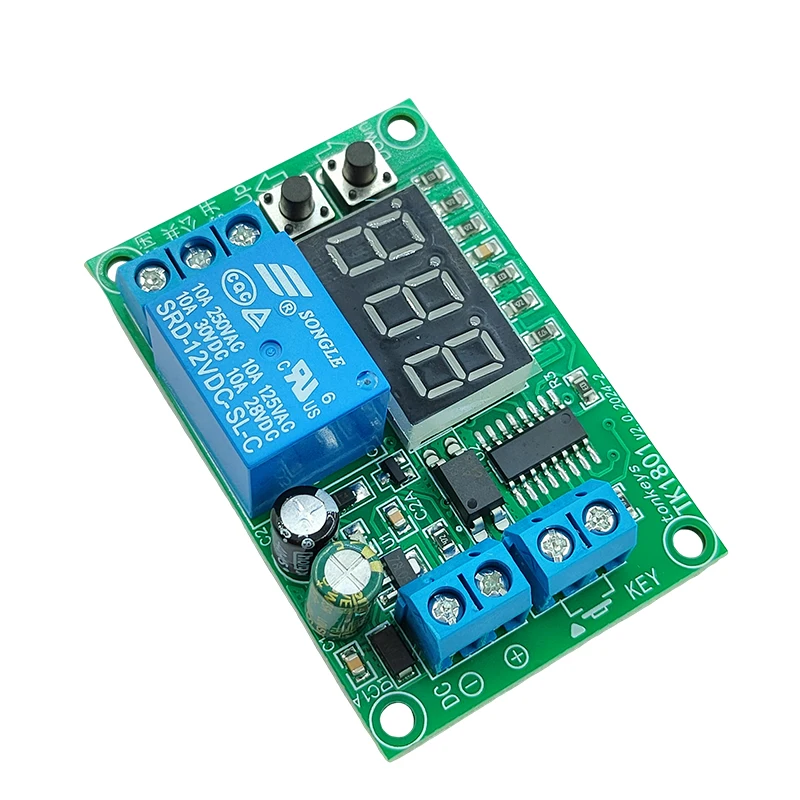 DC12V24V Time Delay Relay Module with Time Display Adjustatle 1-999S Delay Timer NO/NC Triggle Delay