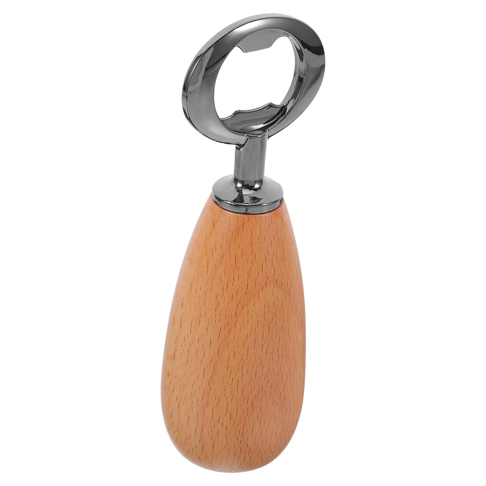 

Beer Bottle Opener Handheld Wood Handle Soda Pop Can Remover Kitchen Bar Home Party Light Brown Drink Can Opener