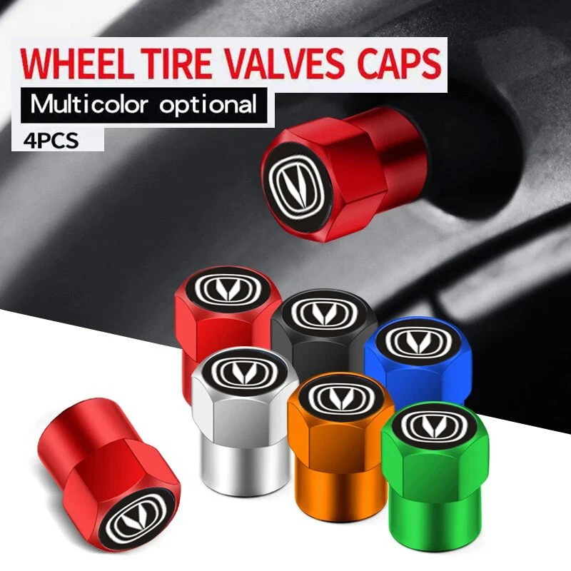 4PCS Changan Pattern Car Wheel Tire Valve Caps Tyre Stem Aluminum Alloy Dustproof Cover Wheel Decor For Changan Automobile