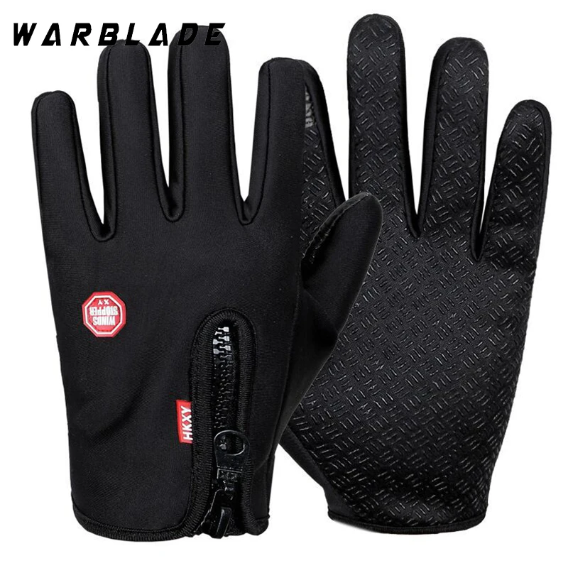 Ski Gloves Touch Screen Gloves Autumn and Winter Touchscreen Fleece Warm Plus Velvet Cold Proof Waterproof Outdoor Riding Gloves