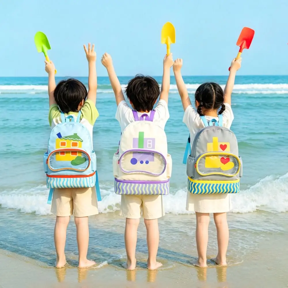 Waterproof Swimming Storage Bag Wet Dry Separation Cartoon Design Swim Backpack Double-Shoulder Large Capacity