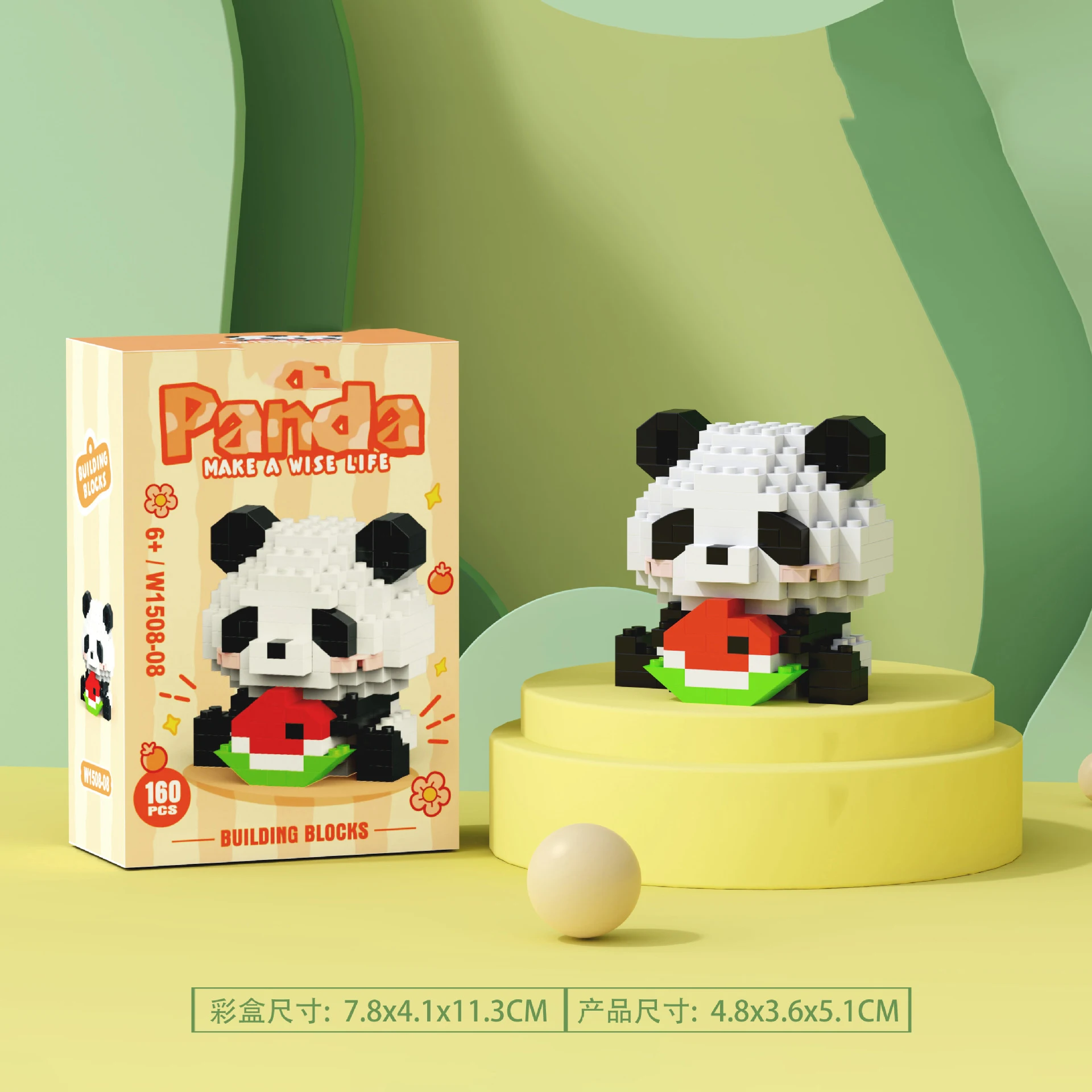 Panda cinese Mini blocchi di costruzione Set di blocchi Animali Modello di assemblaggio Mattoni Decorazione domestica fai da te Giocattoli per regali per ragazze