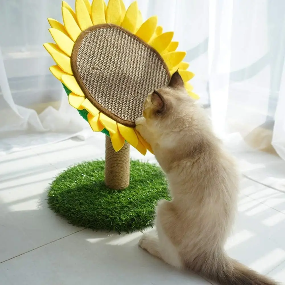 

Sunflower Cat Scratching Post with Sisal Covered, Cat Claw Scratcher Pole for Kitten, Flower Cat Tree Furniture Scratch
