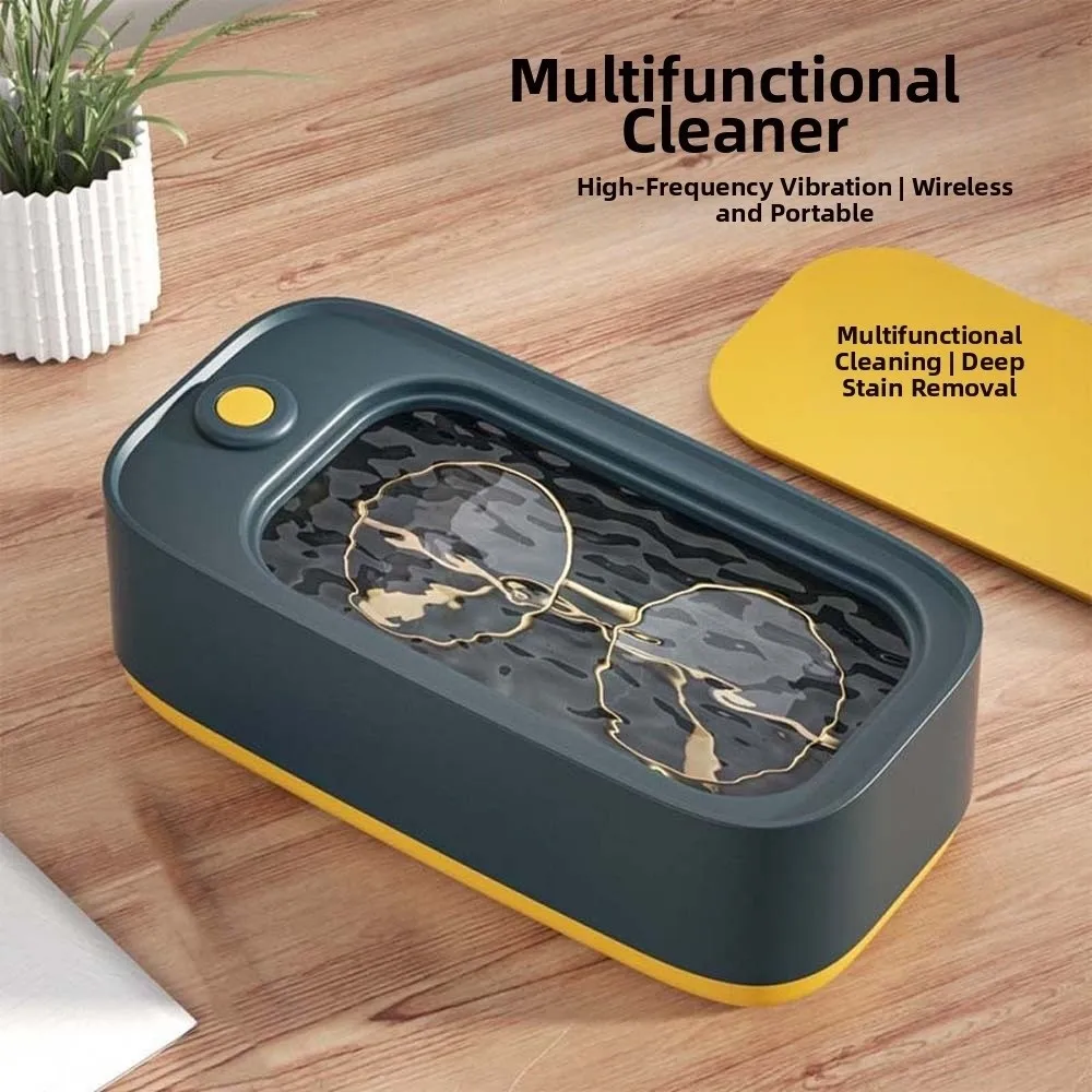 Macchina per la pulizia degli occhiali ad alta frequenza 360 °   Purificazione Detergente elettrico ricaricabile per protesi Trasparente Multifunzionale