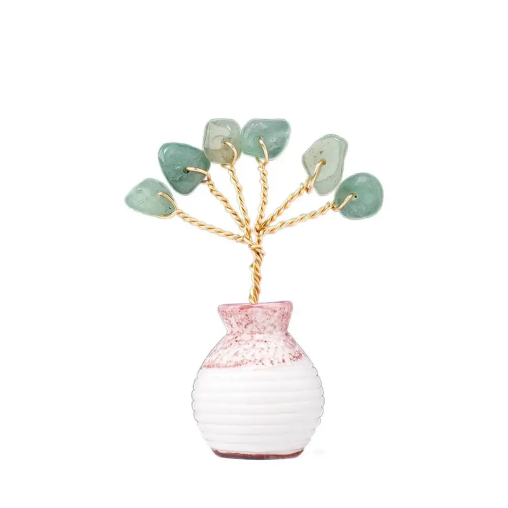 

White Crystal Vase Crystal Tree Model Multicolor Mini Tree Ornaments Natural Handicrafts Crystal Wishing Tree Ornaments Room