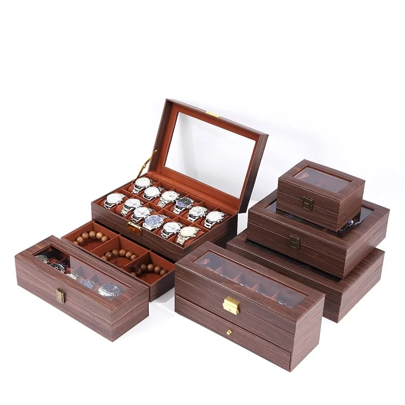 Luxury Wooden Watch Box 6/10/12 Grids Watch Organizers Wood Holder Boxes for Men Women Watches Jewelry Display