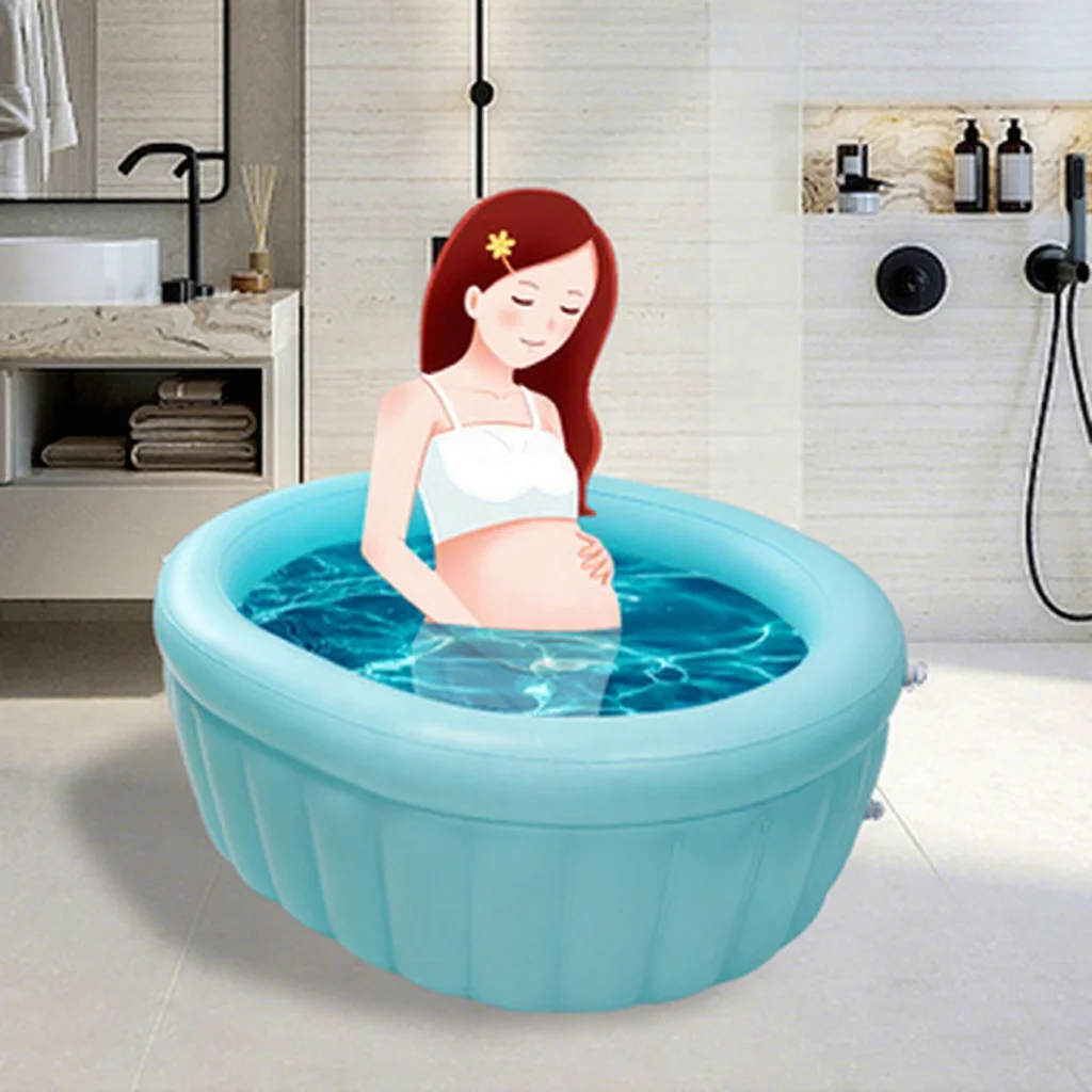 

Home Birth Pool Inflatable Bubble Base Water Birth Tub With White Handles