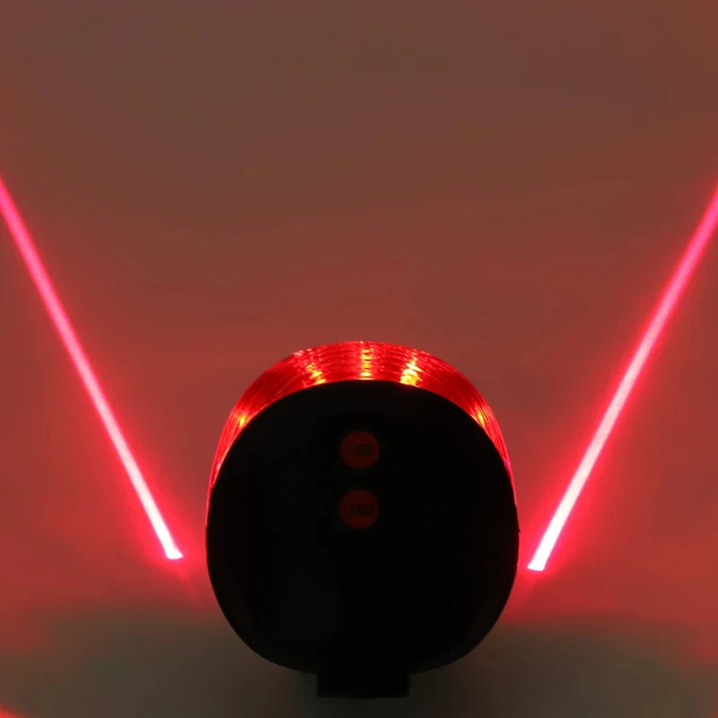 1-4pcs Cycling Mountain Bike Safety Warning Light Bicycle Laser Taillight 5 Led Parallel Line Laser Laser Taillight Night Riding