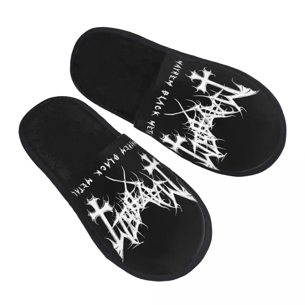 Mayhem Black Metal Band Winter Slippers Indoor Cozy Memory Foam Slippers Non Slip