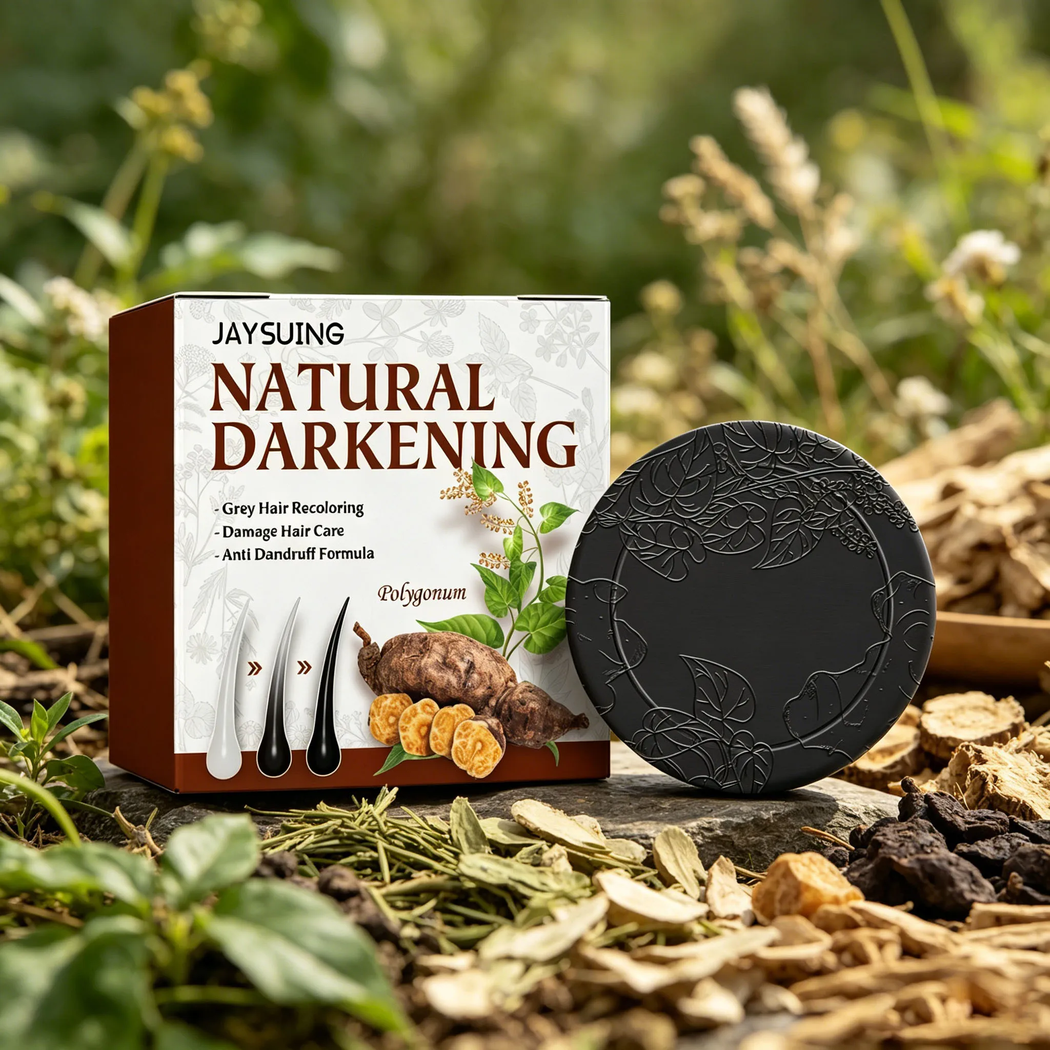 Black Hair Shampoo Soap White Covering Restore Black Glossy Improves Light Hairs Nourishing Improve Hair Quality Darkening Soap - view 3