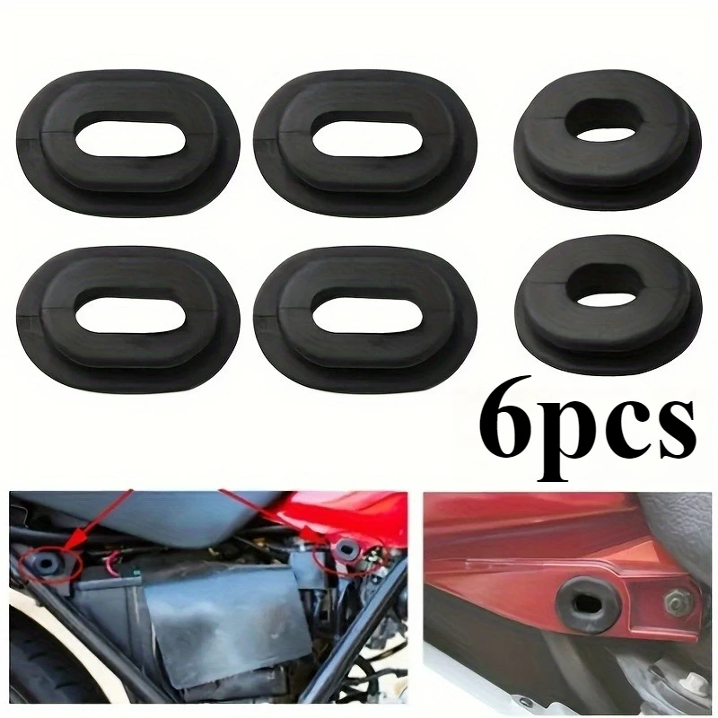 6pcs in 4 Sets of Rubber Grommets for Motorcycle Body Side Covers, Along with Rectifier Cover Gasket Bolts