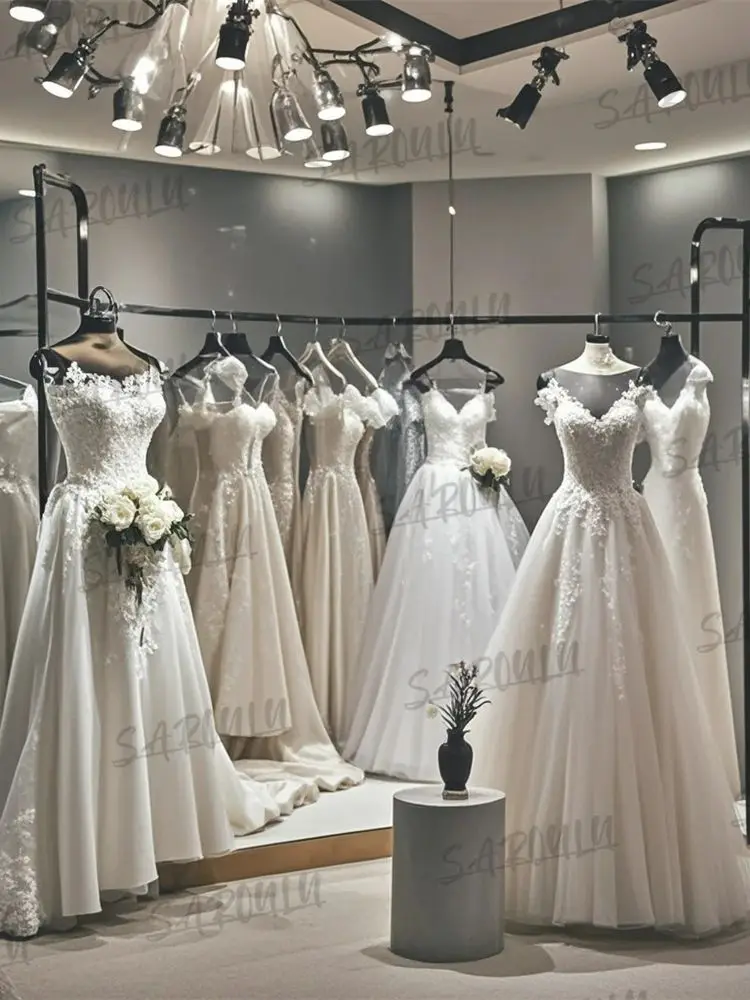 2025 New Women's Wedding Dress with Detachable Tulle Train, 2 in 1 Full Sleeves Lace Bride Dresses, Customized Lace Bridal Gown