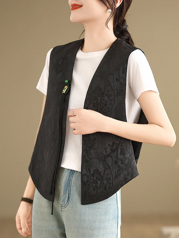 

Новая китайская женская национальная шелковая куртка на пуговицах, осеннее новое поступление, универсальная шелковая верхняя одежда с вышивкой