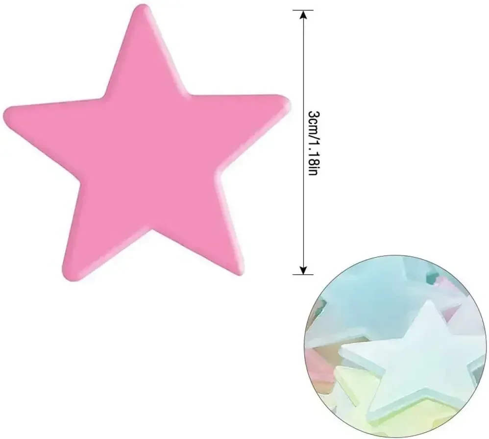 50/1000 Uds. Pegatinas de pared de estrellas que brillan en la oscuridad, decoración adhesiva fluorescente 3D luminosa para el hogar, bebés, niños, techo del dormitorio