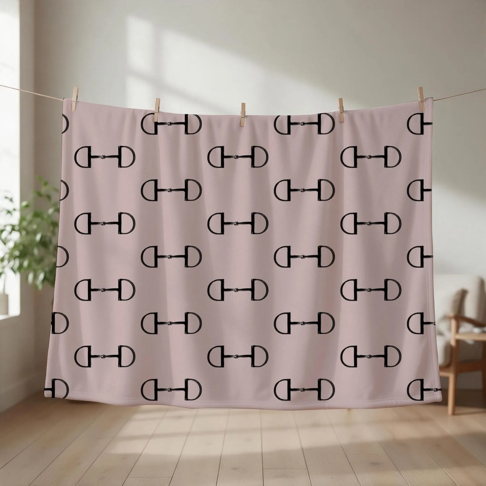 Snaffle Bit PillowPink Taupe Throw Blanket Winter beds Designers Kid'S warm for winter Blankets