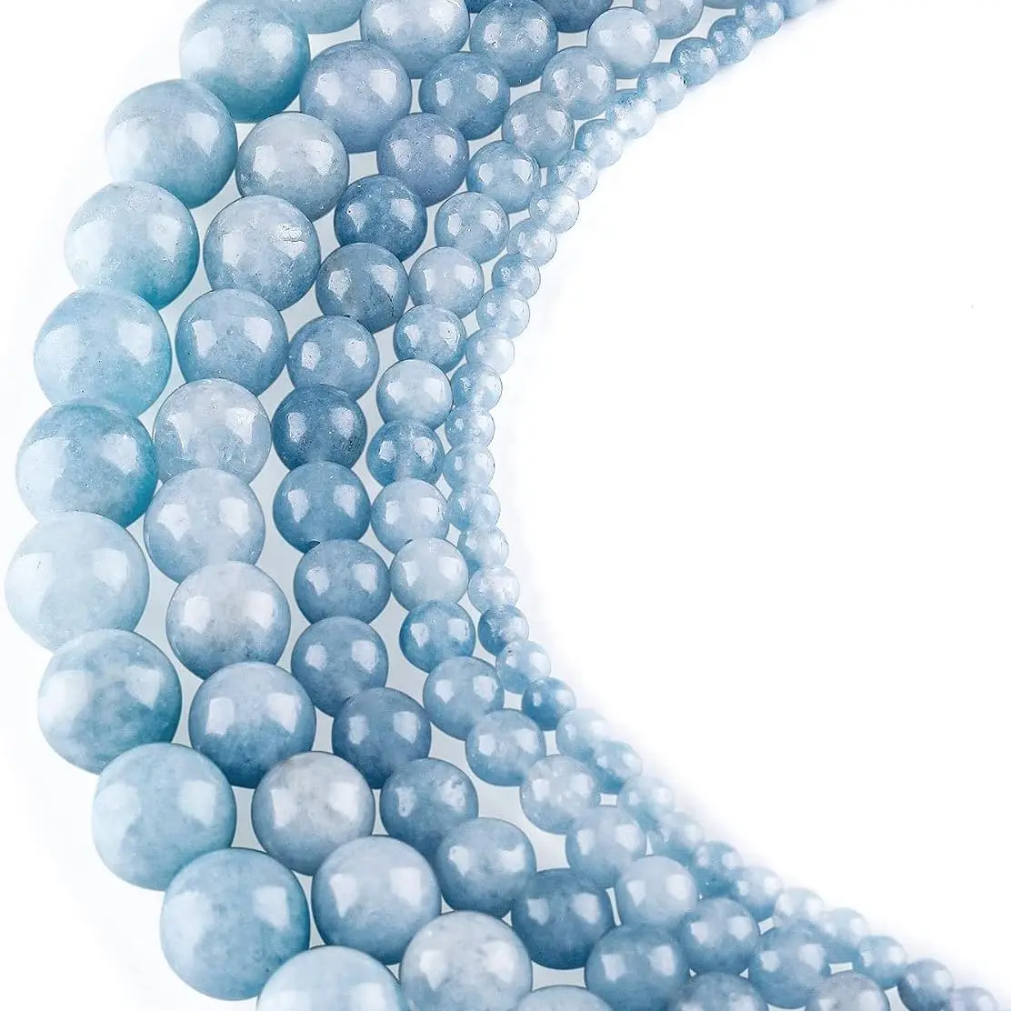 6/8/10mm Natural Stone Beads AAAAA Aquamarine Crystal Gemstone Round Loose Beads For Jewelry Making DIY Charm Bracelet