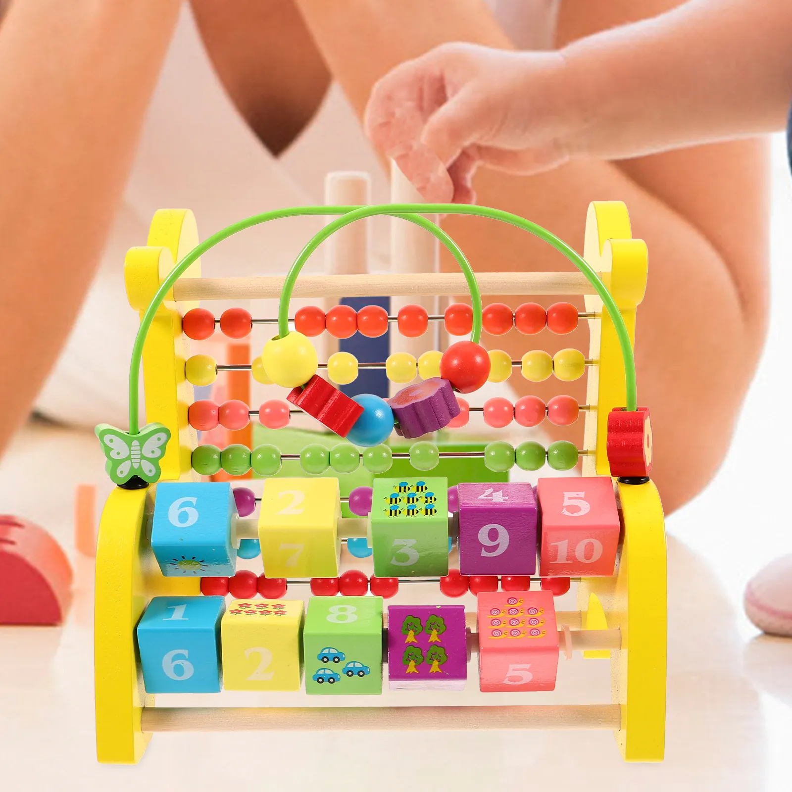 1pcs-giraffe-shaped-wooden-calculate-frame-interactive-math-learning-tool-for-children-hand-eye-coordination-logical-thinking