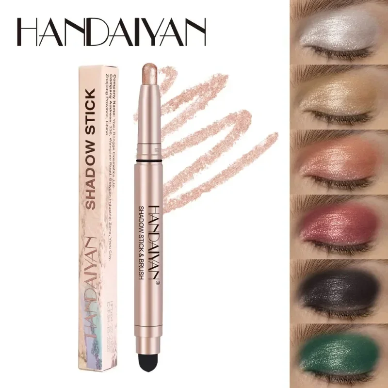 Colorful Eyeshadow Stick Pink Brown Green Black Eyeshadow Pencil High Gloss Pearlescent Shadow Sticks Waterproof Stage Makeup