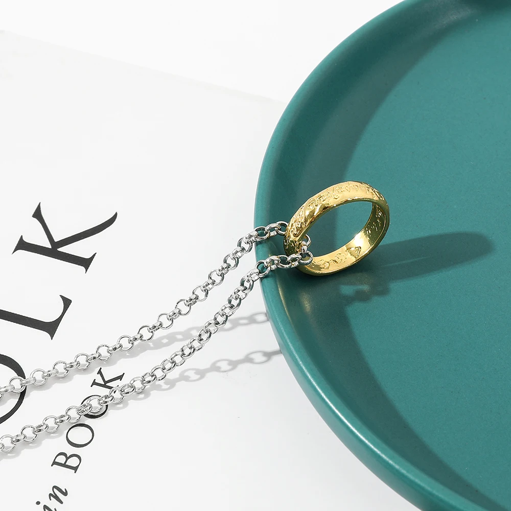 Herr der Ringe Cosplay-Kostüm Ring-Halsketten-Set Modischer Einfacher Stil Anhänger-Accessoire Geschenk für Themenpartys – Detail 2