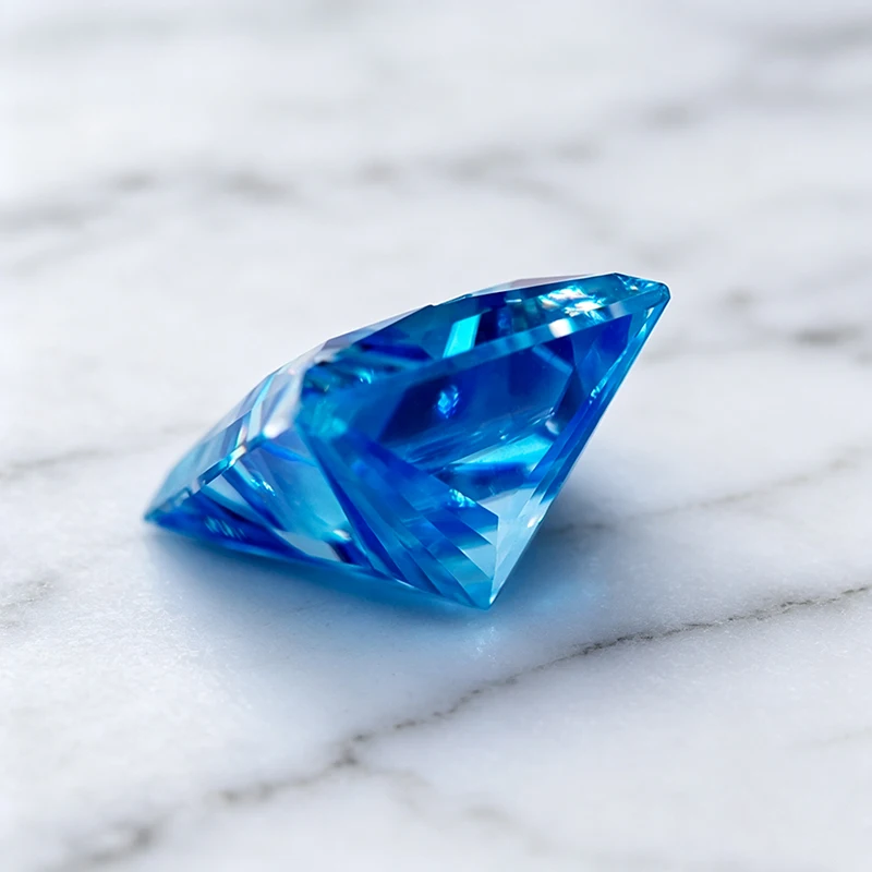 Moissanit-Stein in Eisblau, Princess-Schliff, Edelstein für DIY-Ringe, Halsketten, Ohrringe, mit Zertifikat – Detail 4