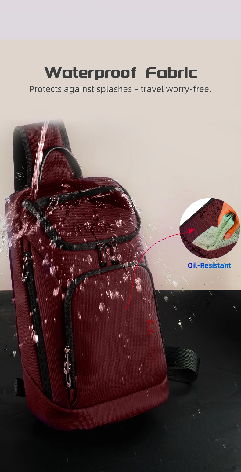 HK Multifunctional Business Chest Bag Waterproof and Scratch-Resistant Men’s Bag Lightweight High-End Fashionable Shoulder Bag