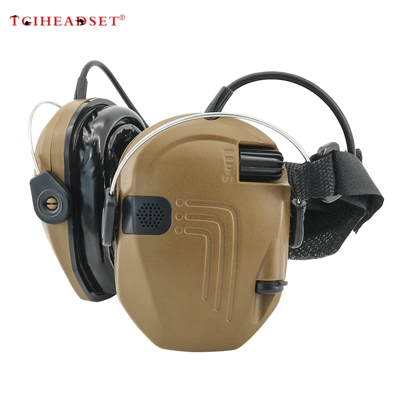 TCIHEADSET New rear-mounted headset for tactical airsoft shooting, hearing protection ear cups, gel ear cushions