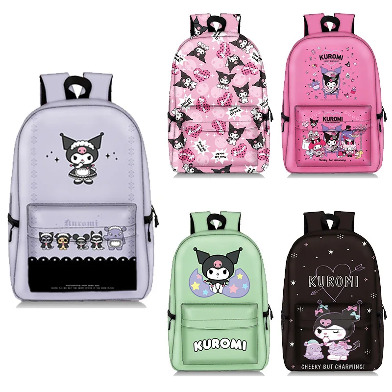 Sanrio Hellokitty Kuromi Full Print Backpack Good-looking Cute Ins Style Versatile Mori Fashion Laptop Sleeve Mochilas Para Niña